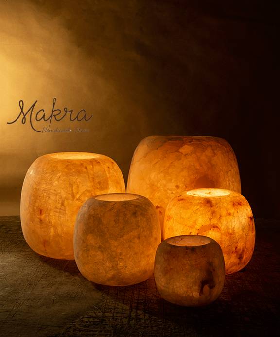 Alabaster Ball Candle Holder