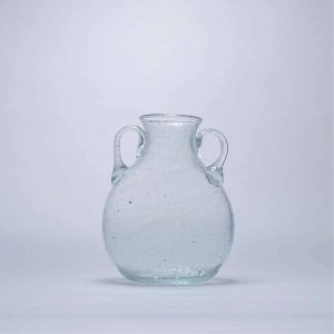Recycled Glass Round & Flat Vase