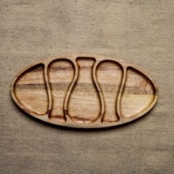 wooden serving tray wholesale tamarisk wood oval five compartment tray
