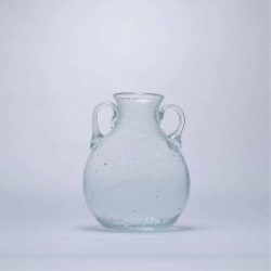 Recycled Glass Round & Flat Vase