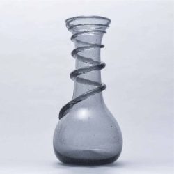 Recycled Glass Spiral Neck Vase
