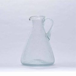 Recycled Glass Conic Carafe with Handle